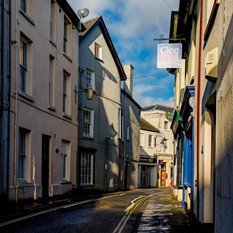 Street in Brecon in the sunshine